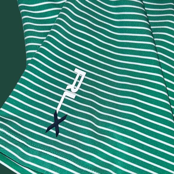Ralph Lauren RLX Golf Green Striped Polo Cowboys Golf Club Logo Size L - Picture 6 of 6